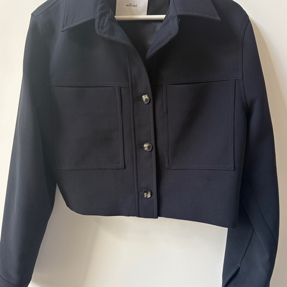 Wilfred Jackets & Blazers - Aritzia Wilfred Little Cropped Jacket - crepette Dark Night Navy